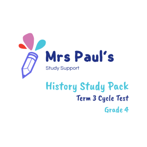 Grade 4 Term 3 Cycle Test History Study Pack